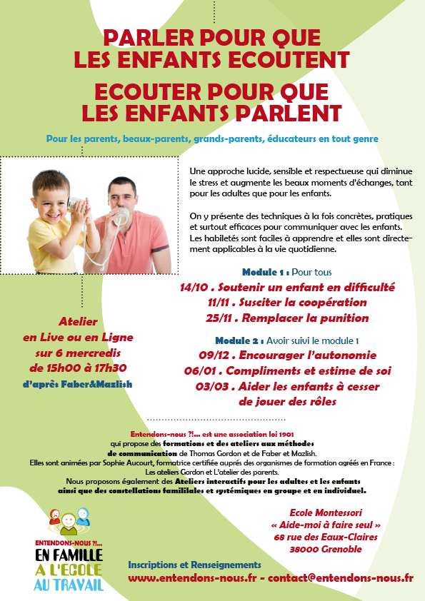 Parler pour que les enfants écoutent, écouter pour que les enfants parlent