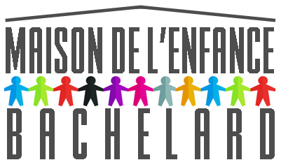 logo maison de l&#039;enfance Bachelard avec des enfants de toutes les couleurs qui se tiennent par la main
